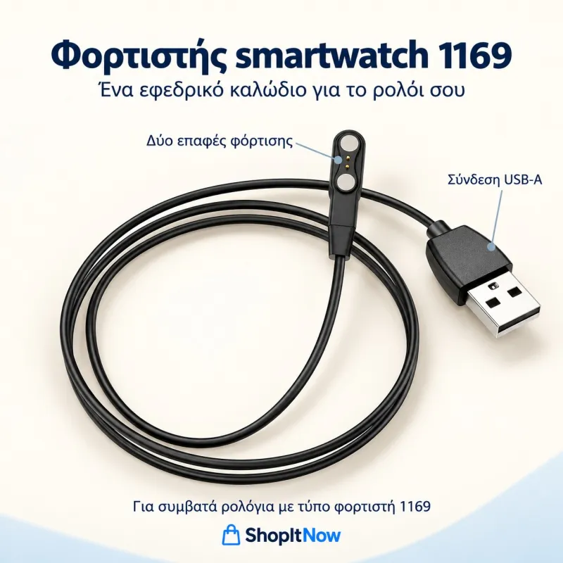 φορτιστής smartwatch 1169 - μόνο για ρολόγια κατασ/τος