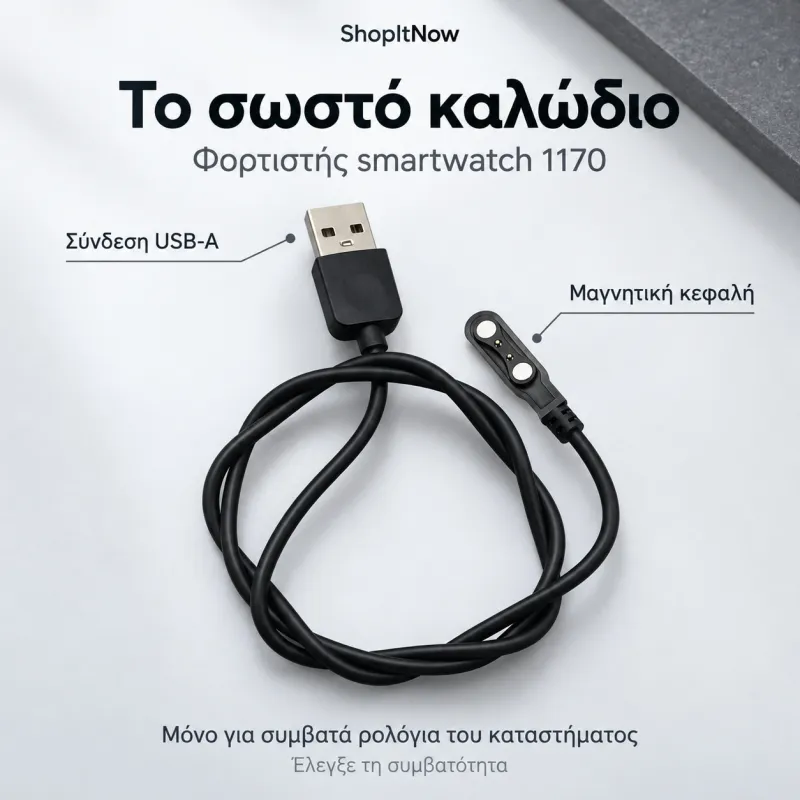 φορτιστής smartwatch 1170 - μόνο για ρολόγια κατασ/τος
