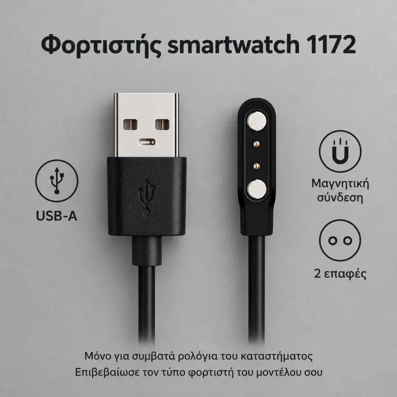 φορτιστής smartwatch 1172 - μόνο για ρολόγια κατασ/τος