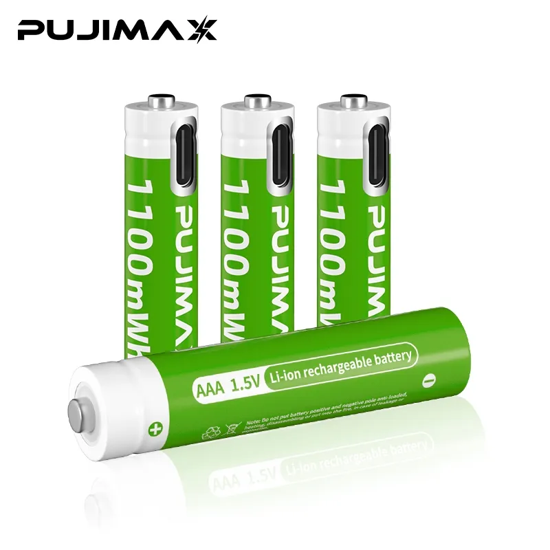 Επαναφορτιζόμενες μπαταρίες λιθίου AAA, 1.5V με θύρα USB