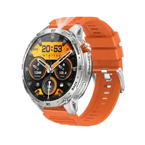 Ασημί κάσα / Πορτοκαλί λουρί σιλικόνης