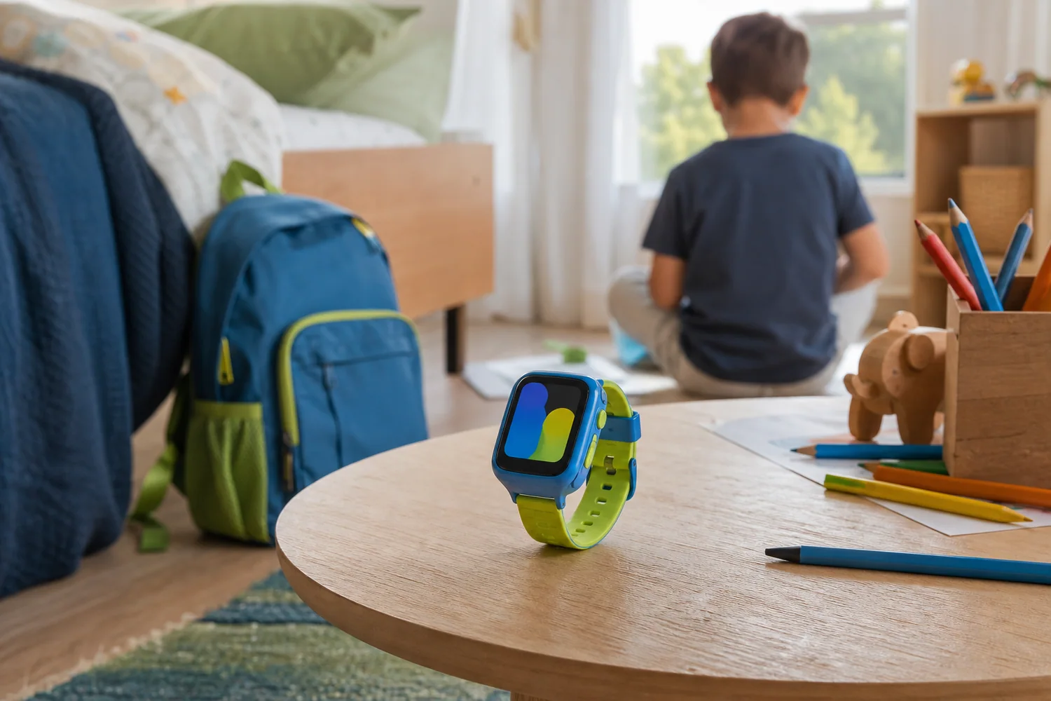 Παιδί χρησιμοποιεί smartwatch με GPS