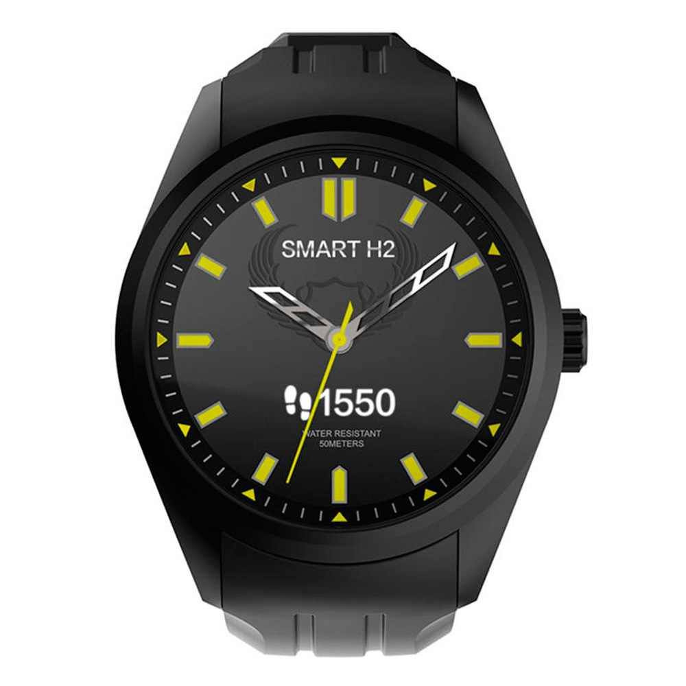 smartwatch υβριδικό h2 - Μαύρη κάσα / Μαύρο λουρί σιλικόνης Τεχνολογία > Smartwatches > Smartwatches