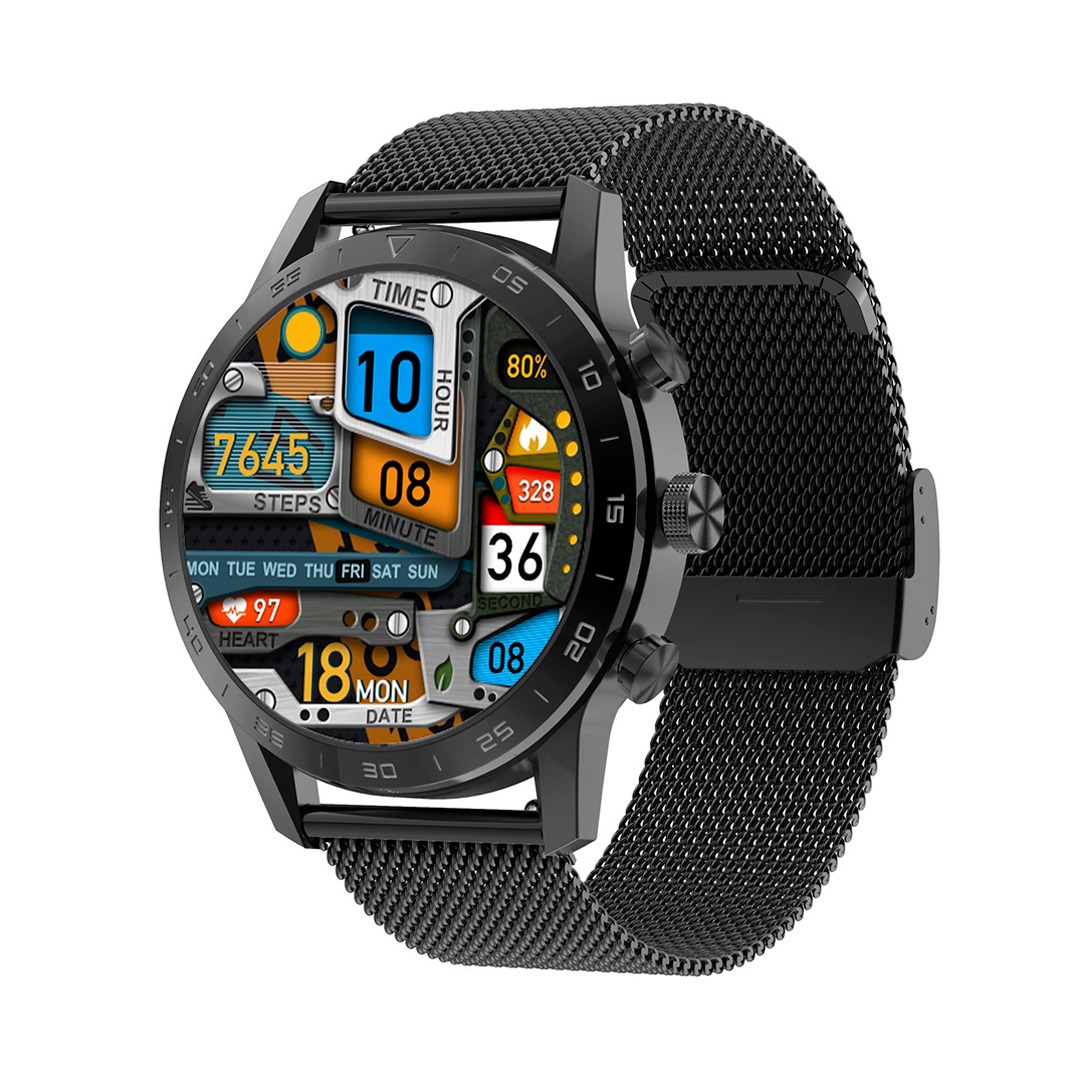 smartwatch DT70 - Μαύρη κάσα / Μαύρο λουρί σιλικόνης