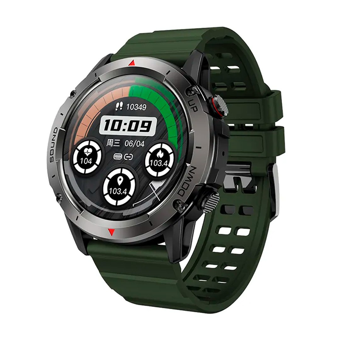 smartwatch NX9 - Μαύρη κάσα / χακί λουρί σιλικόνης Τεχνολογία > Smartwatches > Smartwatch