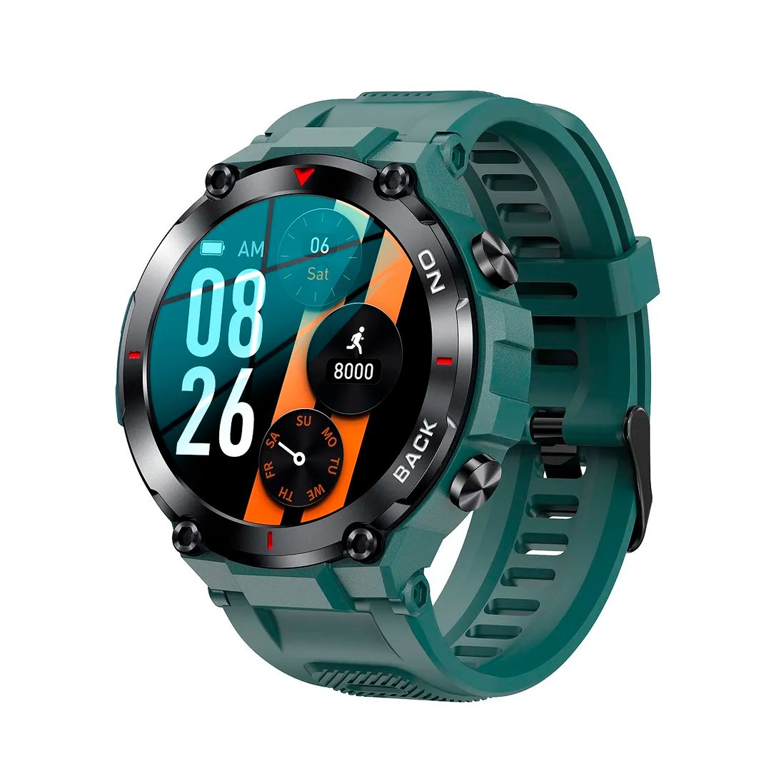 smartwatch K37 GPS - Χακί κάσα / Χακί λουρί σιλικόνης Τεχνολογία > Smartwatches > Smartwatches