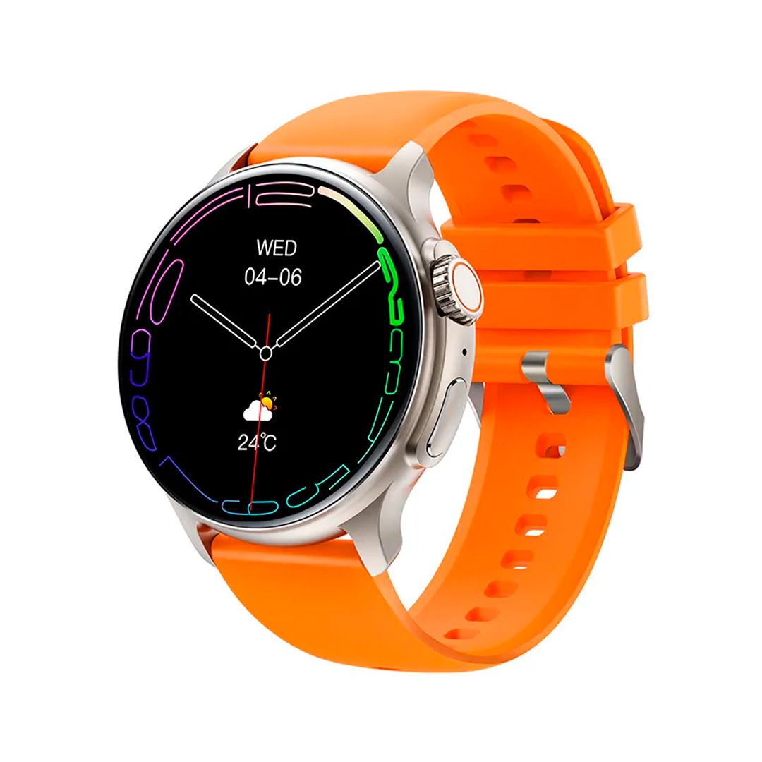 smartwatch K58 - Ασημί κάσα / Πορτοκαλί λουρί σιλικόνης Τεχνολογία > Smartwatches > Smartwatch