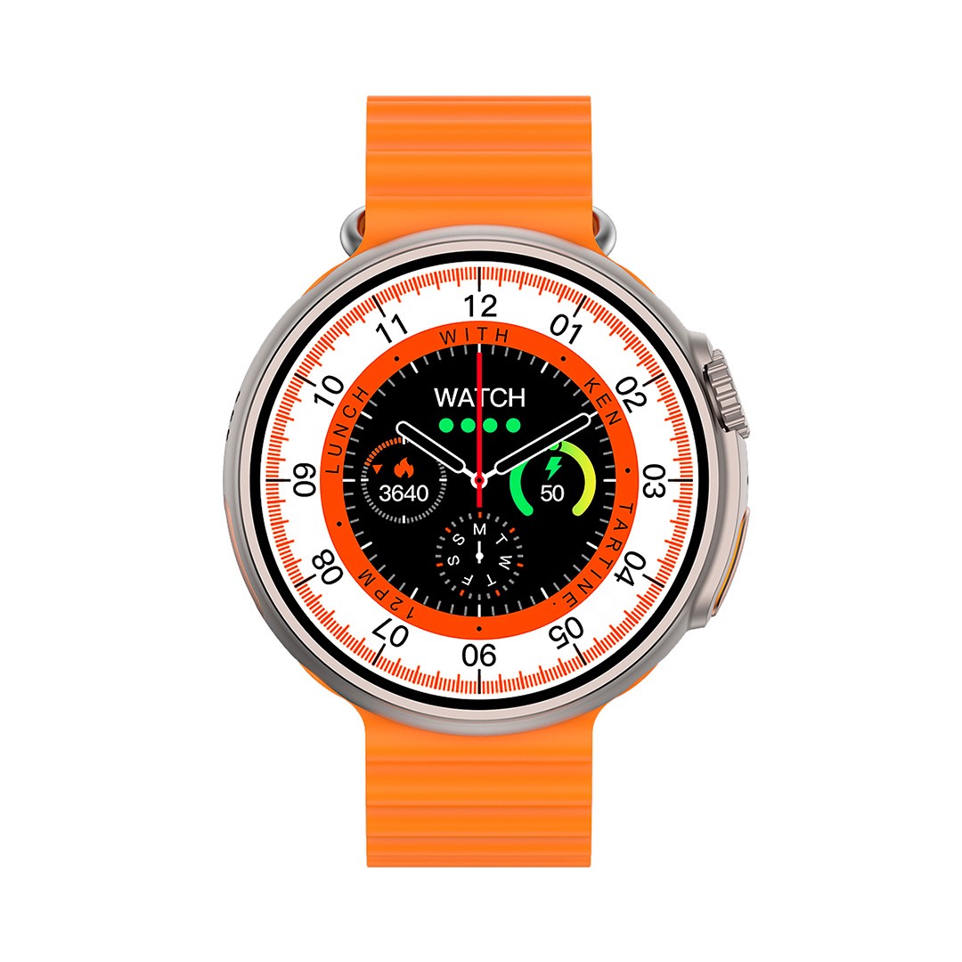 smartwatch 9 ULTRA Pro - Ασημί κάσα / Πορτοκαλί λουρί σιλικόνης Τεχνολογία > Smartwatches > Smartwatch