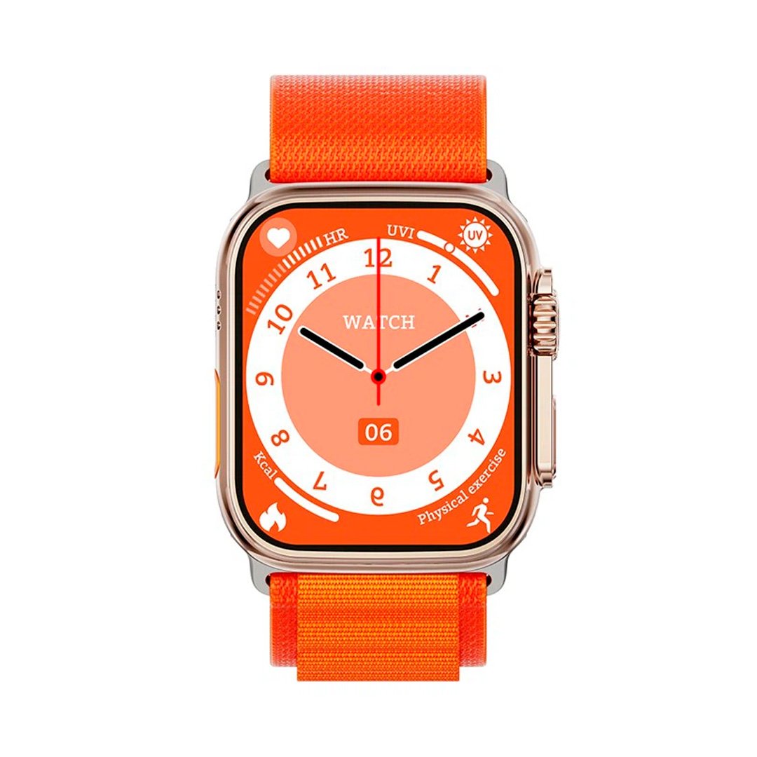 Smartwatch W69 Mini Ultra - Ασημί κάσα / Πορτοκαλί λουρί σιλικόνης Τεχνολογία > Smartwatches > Smartwatch