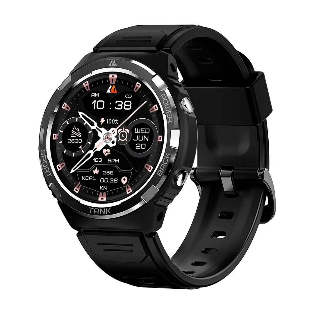 smartwatch kospet tank S1 - Μαύρη κάσα / Μαύρο λουρί σιλικόνης Τεχνολογία > Smartwatches > Smartwatch