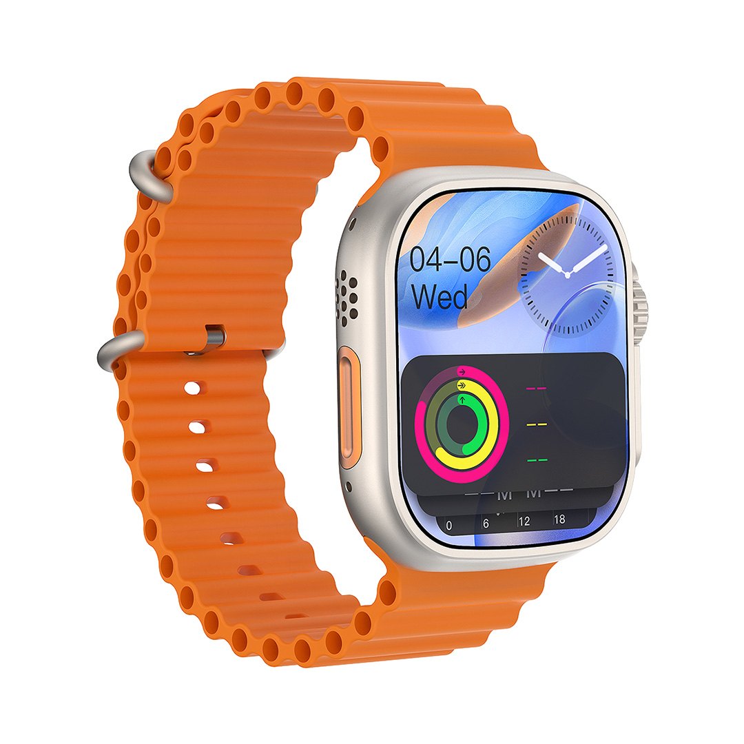 Smartwatch 9 ULTRA PLUS - Ασημί κάσα / Πορτοκαλί λουρί σιλικόνης Τεχνολογία > Smartwatches > Smartwatch