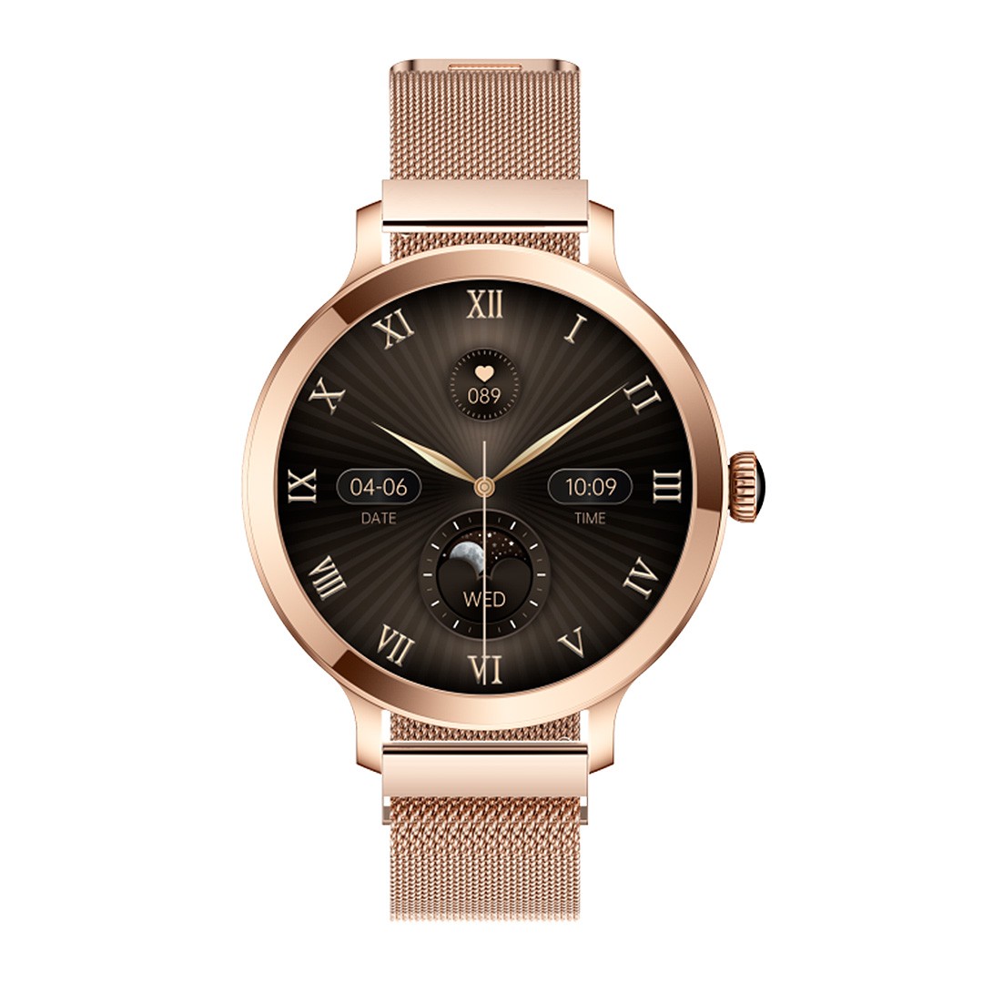 smartwatch NX7 - Ροζ - Χρυσή κάσα / Ροζ - Χρυσό μεταλλικό λουρί Τεχνολογία > Smartwatches > Smartwatch
