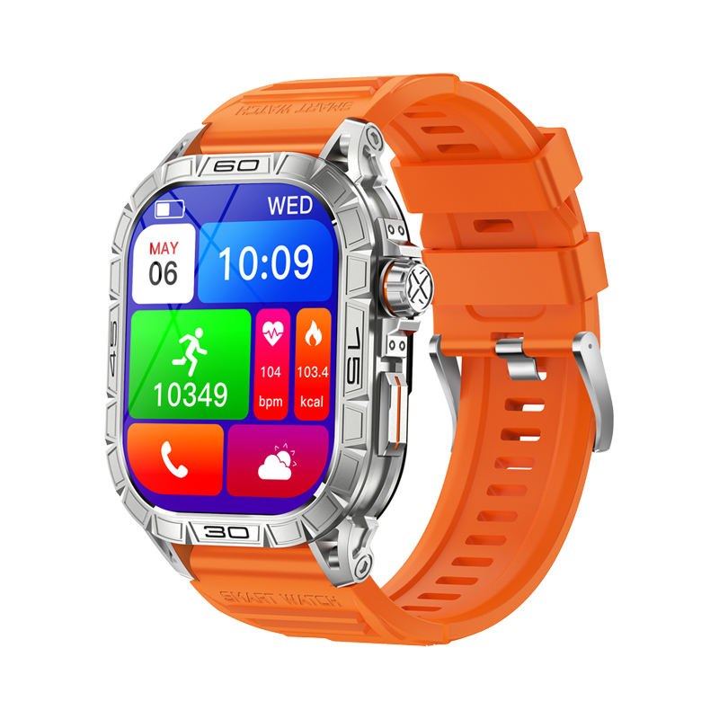 Smartwatch K63 - Ασημί κάσα / Πορτοκαλί λουρί σιλικόνης Τεχνολογία > Smartwatches > Smartwatch